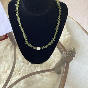 Ross Simons Peridot with Pearl Necklace